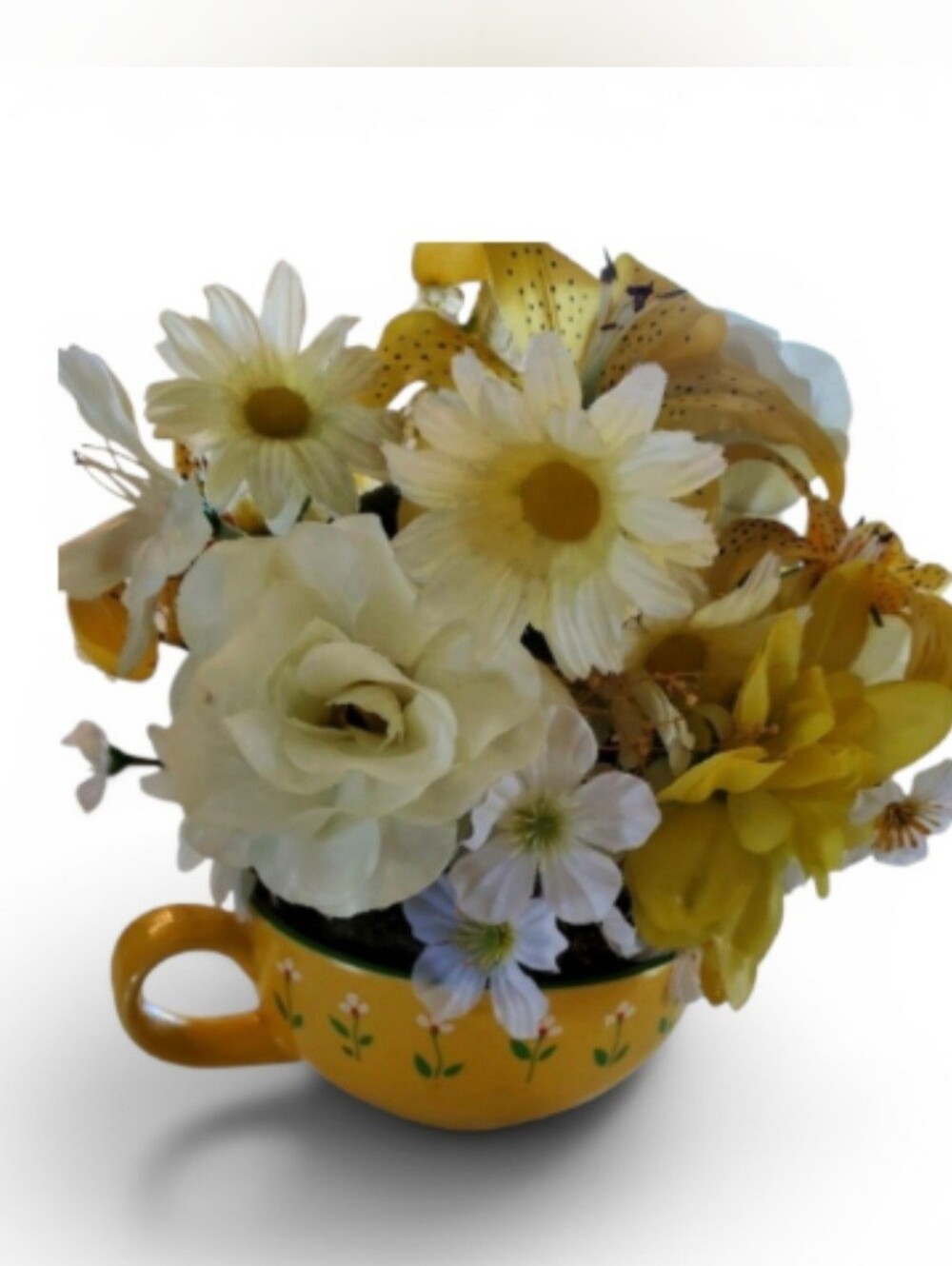 Vintage Handmade Floral Arrangement in Mug
